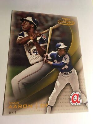 2016 Topps Gold Label Jumbo 5x7 Hank Aaron Braves 84 # d /10 Class 2