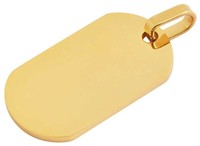 Dogtag Ketten-AnhäNger Goldfarbig GläNzend FüR Halskette Akzent 38X22 Mm