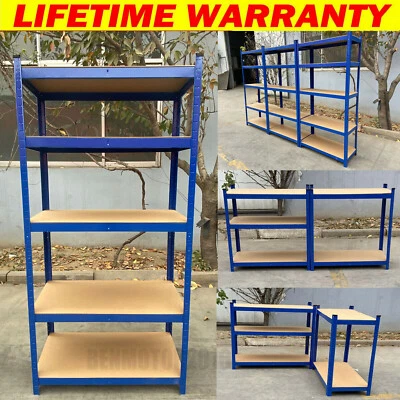 5 Tier Garage Racking Shelving Storage Boltless Metal Shelf Shed Heavy Duty Unit