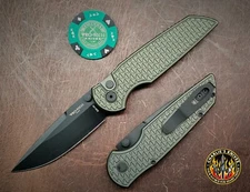 Pro-Tech TR-3 INTEGRITY Manual Relic Handle DLC Black S35VN INT106-GREEN