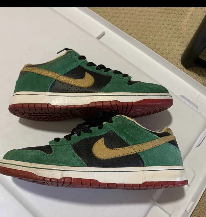 Nike Dunk Low Premium SB 'Miller High Life' Sneaker Size 9.5 - 313170 008  green