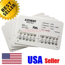 20 Packs AZDENT Dental Orthodontic Metal Brackets Standard MBT 022 345H
