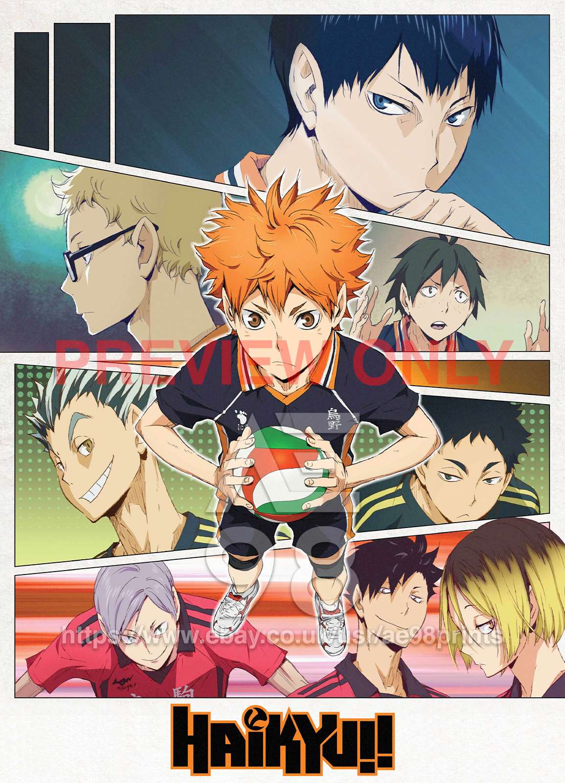 Haikyuu!! Anime Manga Poster Anime Wall Decor A3 A4 5x7 Satin Matt Gloss