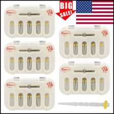 50PCS Dental Fiber Post Resin Screw Thread Quartz Glass & 5-Drills Yellow