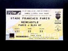 Ticket billet Rugby - Stade
