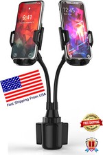 Dual Phone Holder for Car Cup Holder   Long Flexible Neck 360  Rotatable Mount