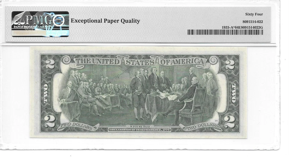 1976* Boston Star $2 FRN (A* Block) PMG 64 EPQ Choice Uncirculated - Image 4 of 4