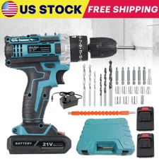 Drill Driver Cordless Electric Impact Wrench Gun Brushless+2 Battery&Charger *