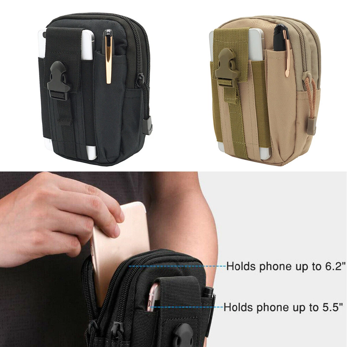 Tactical Waist Bag Military Belt Pouch Multi Pocket Outdoor Hiking Waterproof