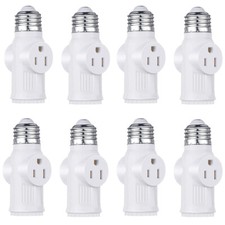 8Pcs E26/E27 Light Bulb Outlet Socket Adapter to 2/3 Prong Plug Outlet Adapter