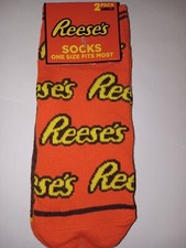 REESE'S PEANUT BUTTER WOMEN ANKLE SOCKS 2 PAIR ONE SIZE FITS MOST