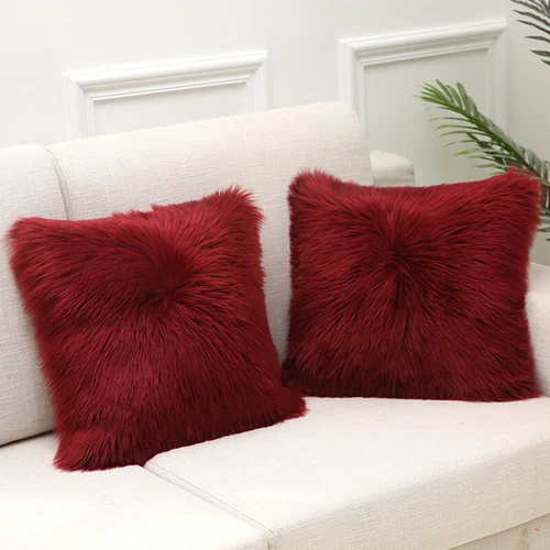 Luxury Faux Wool Plush Soft Fluffy Cushion Cover Pillow Cases Sofa Home Decor AA - Picture 39 of 39