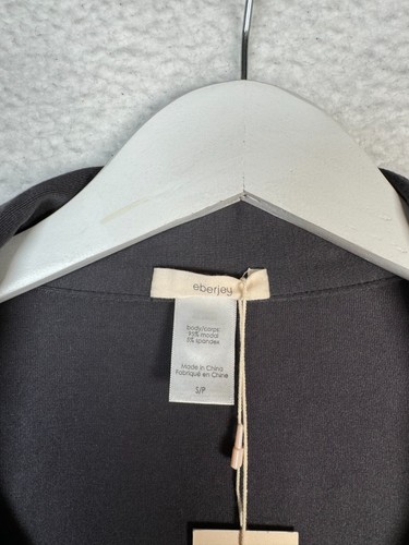NEW -Eberjey Gisele Sleepshirt Women's Small Black Relaxed Fit Button Up - READ - Picture 3 of 12
