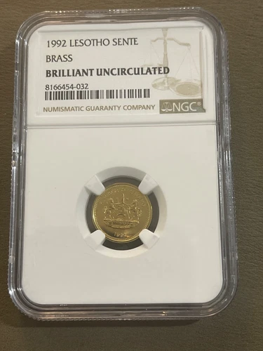 1992 Lesotho 1 Sente - NGC  BU - Basotho Hat
