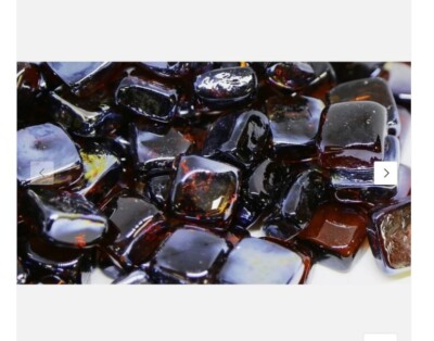 1 inch Fire Glass for Fireplace Fire Pit, Amber - 10-Pound Fire Glass Cubes