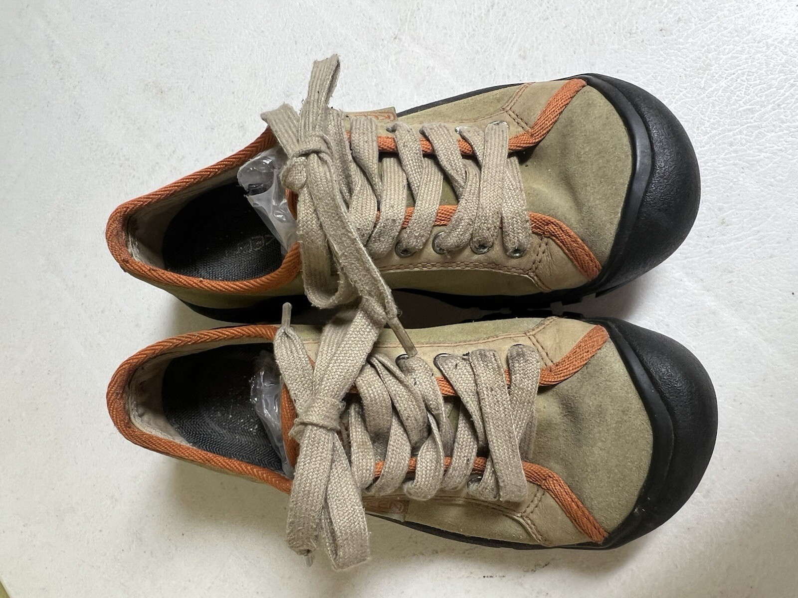 Scarpe da trekking Keen Briggs donna taglia 7 5 pelle marrone arancione Oxford sneakers 1105