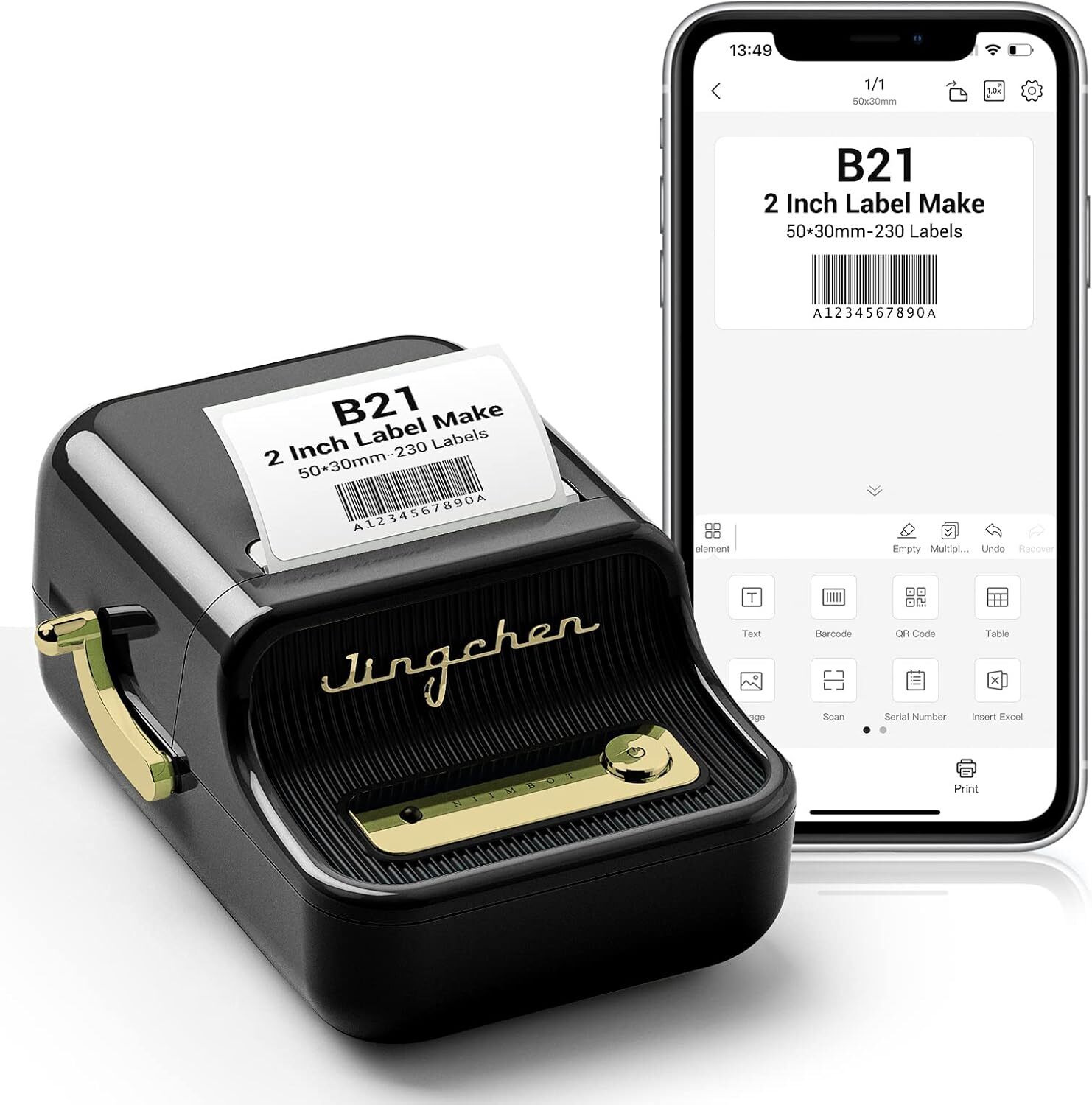 Bluetooth Thermal Label Maker Machine with 2 Inch Barcode Printing-image