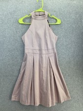 ZARA Basic Women's Fit & Flare Dress Solid Pink Size Small Pleated Sleeveless
