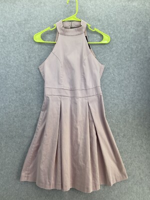 ZARA Basic Women's Fit & Flare Dress Solid Pink Size Small Pleated Sleeveless