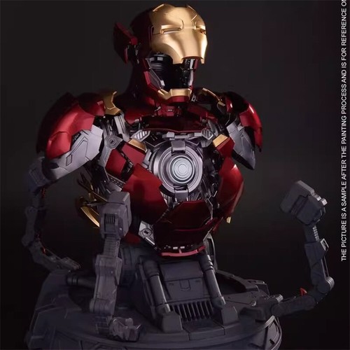 Iron Man MK46 Bust Assembly Movable Model Figure Collectible Ornaments LED Light - Picture 2 of 9