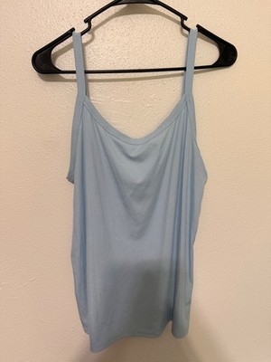 No Boundaries Tank Top Light Blue Ribbed Spaghetti Straps JR 2X