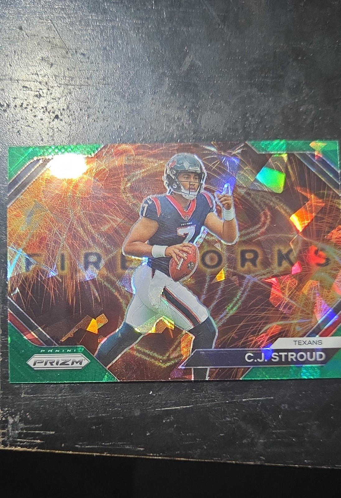 2023 Panini Prizm - Fireworks C.J. Stroud #F-10 Green Ice Prizm (RC)