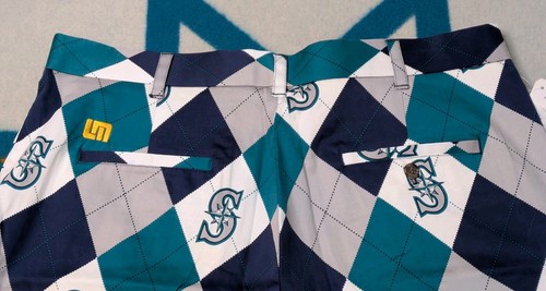 NWT Seattle Mariners Loudmouth Argyle Golf Shorts Chino Size 36 Inseam 11" NEW - Picture 5 of 5