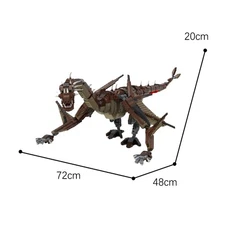 Two-legged Dragon Model with Long Neck for Display 1708 Pcs Fantasy MOC
