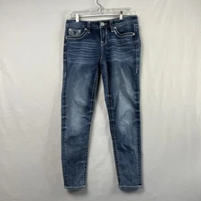 Vigoss Denim Jeans Womens 3/4 Chelsea Heritage Fit skinny Embroidered Sequins