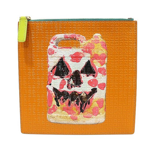 Givenchy BK60D3K1L4 Orange Blue Two-Tone 4G Embossed Leather Square 120538936