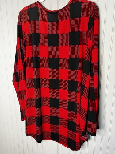 Chic Soul Hemd Damen 3XL rot schwarz Büffel kariert Henley Babydoll hergestellt in den USA - Bild 9 von 12