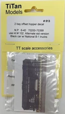 TT Scale Titan Models Part 513 - TT Hopper Decals - NP 6-40 70200-70399