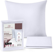 European Pillow Protectors - 100 Cotton Breathable Pillowcases - 26 X 26 2 Pack