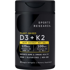 Sports Research Vitamin D3 + K2 with 5000iu o...