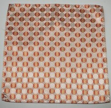 Unbranded Men  s Geometric Pocket Square Handkerchief   Orange  White Circle