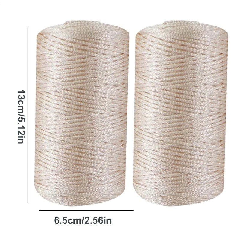 Hilo de ganchillo a mano 2 piezas hilo de ganchillo de nailon hilo de algodón fino hielo Foto 3 de 4