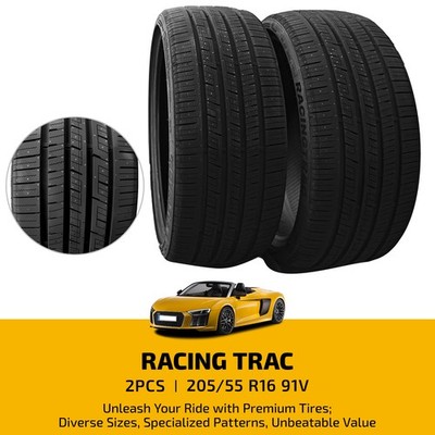 2 Tires 205/55R16 91V All Season High Performance 7.7mm Tread 420AA BSW 50K Mi
