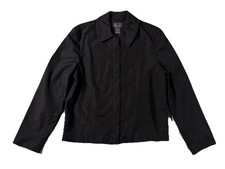 5/48 Women’s Sz 6 Black Full Zip Collared Jacket Pockets Y2K USA Made