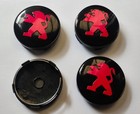 4x Peugeot Alloy Wheel Hub Centre Cap Set of 4 New Center Caps 60mm Black Red