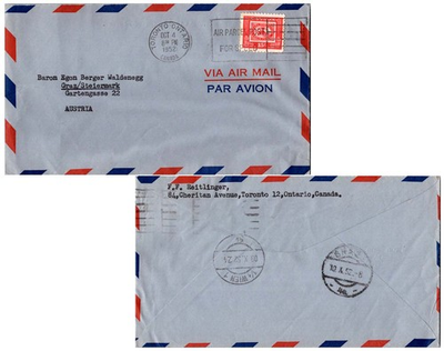 #ad #ad 15c Threepenny Beaver of 1851 Postal Centenary 1952 Toronto Ontario Canada Airm $10.00