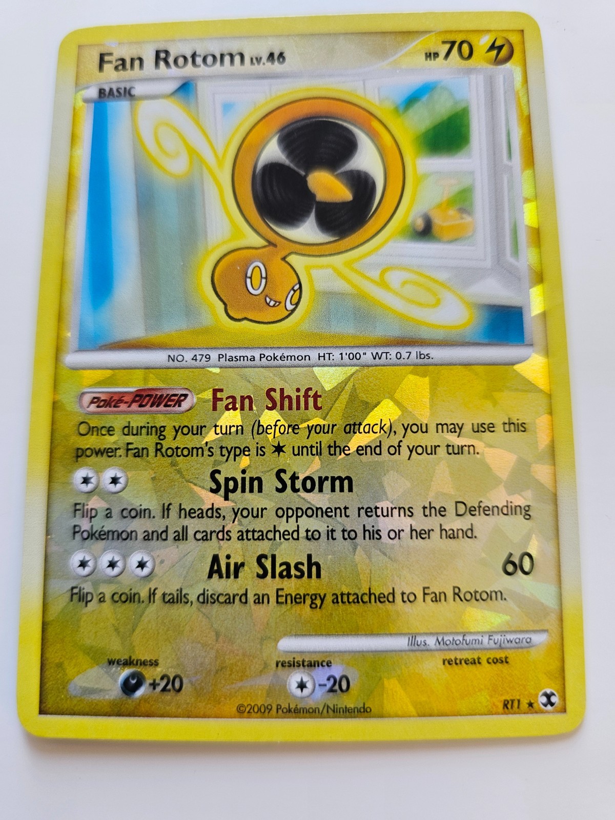 Pokemon Fan Rotom Reverse Holo Platinum Rising Rivals RT1 NM