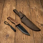 Carbon Steel Fixed-Blade Bushcraft Knife with Leather Sheath BeaverCraft BSH3