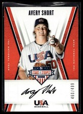 2019 Panini Stars & Stripes #AS Avery Short 18U SignBlack Ink #/499