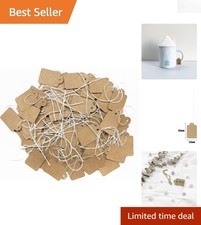 Elegant 200 Pcs Kraft Tags with String Attached - Perfect for Clothing Crafts