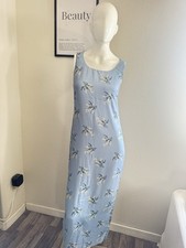 Jessica Howard Women  s Blue Floral Scoop Neck Sleeveless Zip Maxi Dress 12