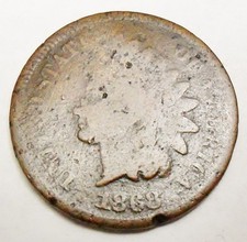 1868 P Indian Head Cent / Penny  CULL   **FREE SHIPPING**