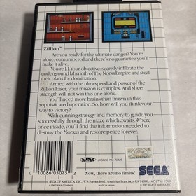 ZILLION The Mega Cartridge (Sega Master System SMS) Game And Box