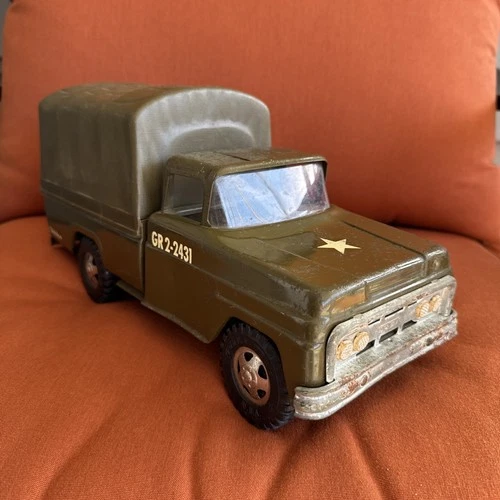 Vintage Tonka Army Truck GR 2-2431, 1960s Rare Toy Collectible Car Military