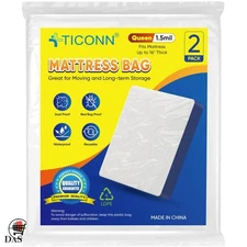 2PK Heavy-Duty Queen Mattress Protection - Waterproof Bags for Moving & Storage