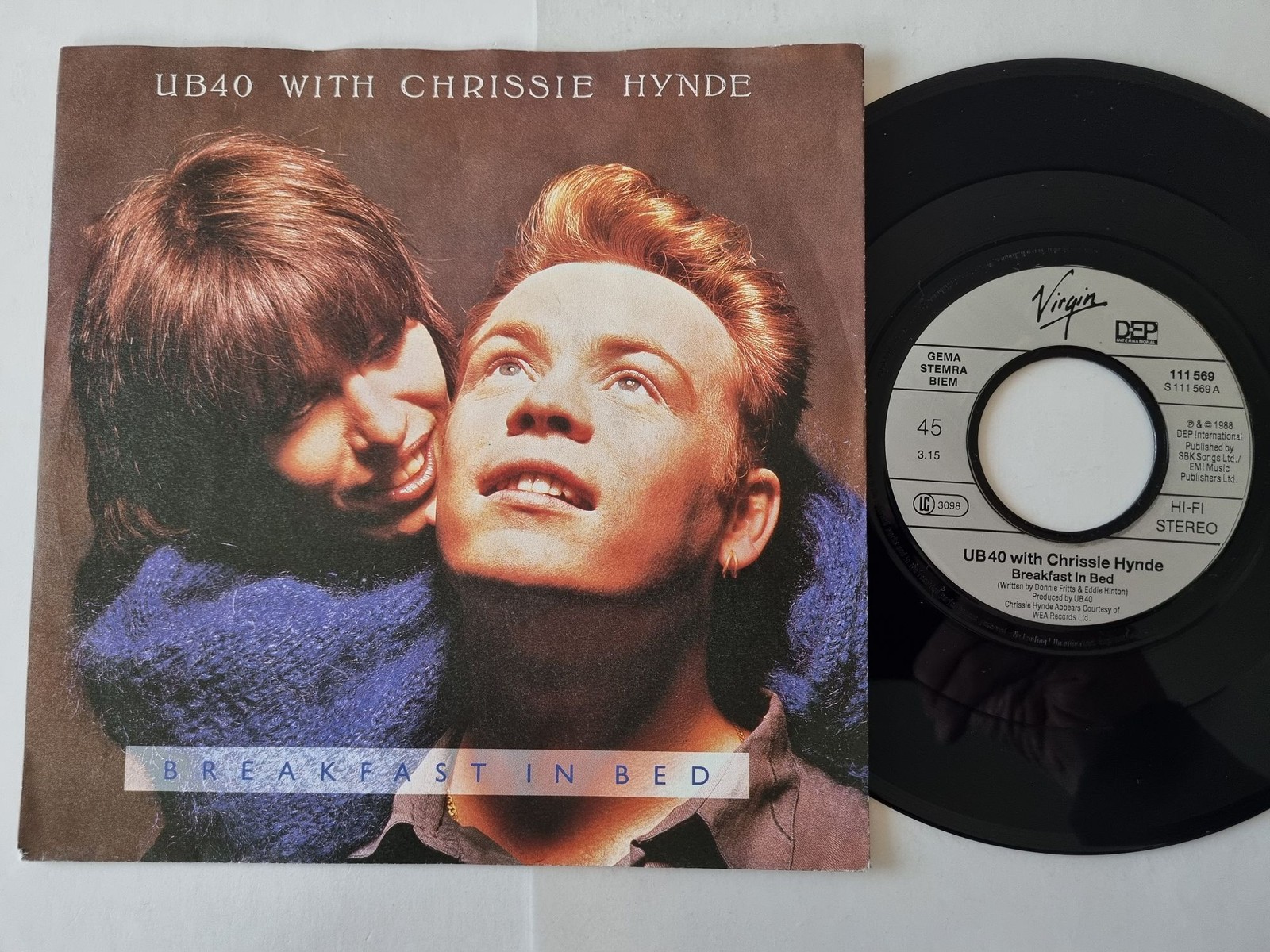 UB40 with Chrissie Hynde - Breakfast In Bed 7'' Vinyl Germany